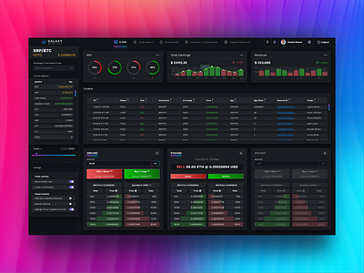 UI UX Dashboard Web Design for Crypto & Stock Trading WebApp banking blockchain crypto cryptocurrency dapp dashboard defi extej finance fintech investments management payment saas stock trading ui user panel ux web design