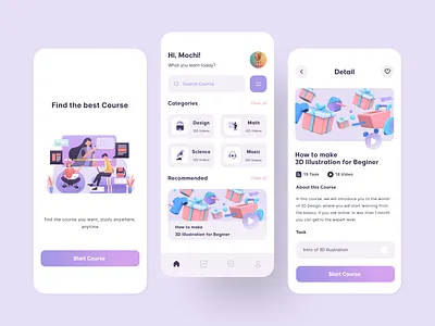 Course App app branding course course app design illustration ui ui design uiux uiuxdesign ux web website