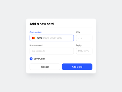Dashboard - Add card button card clean credit credit card design form input interface minimal payment product design saber saber ali ui user interface ux web design