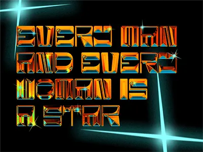 Typography Experiment #3 3d chrome design esotheric font gradient graphic design illustration logo magic metal photoshop star typography vector