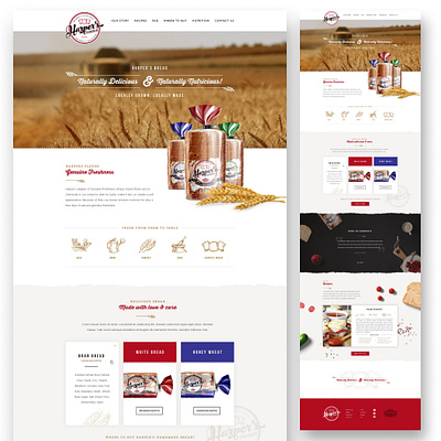 Bread Website UI Design app avatar branding cartoon custom design graphic graphic design landingpage logo mobileapp pagedesign retro ui uidesign ux uxdesign vintage webdesign