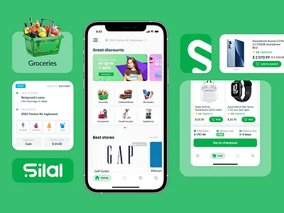 Silal App Ecosystem app design design green marketplace minimal ui ux web design