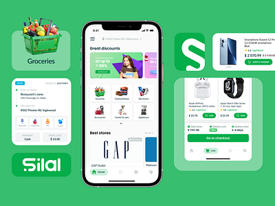 Silal App Ecosystem app design design green marketplace minimal ui ux web design