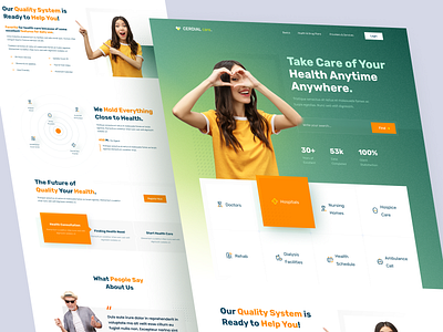 CERDIAL care. - Health Care Website branding care clean design header health homepage hospital landing page medical medicine minimal serfice treatment ui ux website