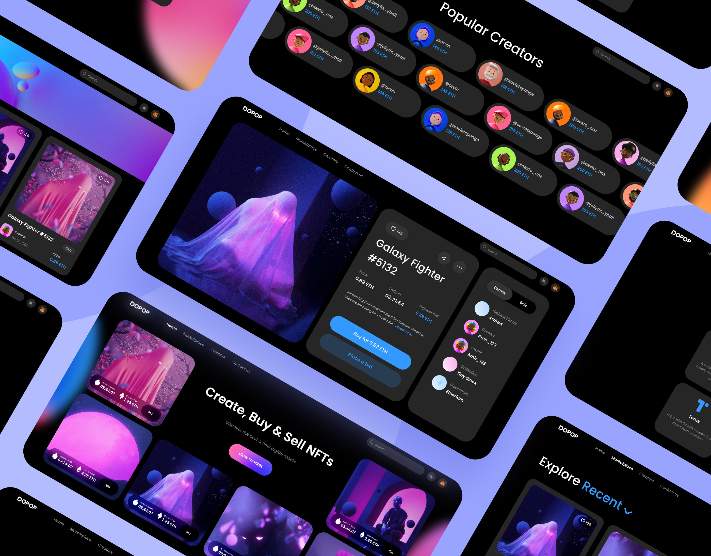 Dopop NFT Marketplace | Website Development | UI/UX Design brand branding design designer development marketplace nft ui ui design uiux uiux design user interface ux ux design web web design web development website website design website development