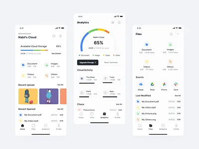 Cloud Storage - Mobile Design analytics animation branding cloud cloud storage design design system dipainhouse drive files google drive graphic design interaction mobile mobile design storage ui ui design ux ux design