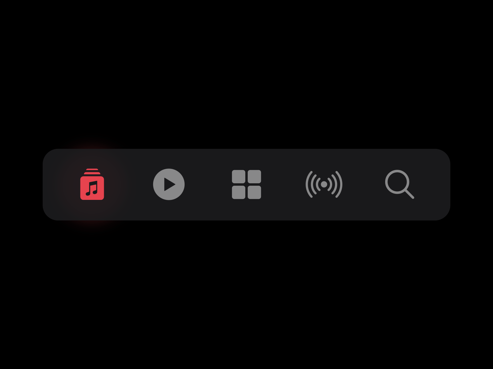 Apple Music Tab Bar Interaction animate animation apple apple music bar dark interaction lottie micro microinteraction music red tab tab bar tabbar ui