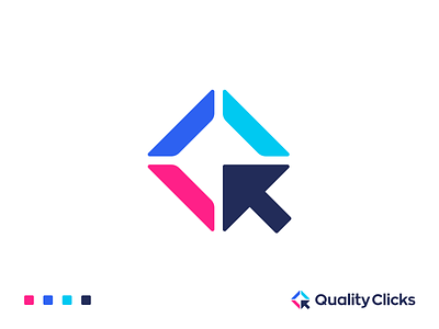 Quality Clicks – Logo Design aim arrow brandforma branding click clicks colorful inside letter q logo logotype mark marketing minimal modern q quality seo sign smart