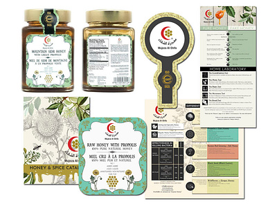 Honey Mujeza botanical branding design label label design vintage