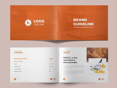 Brand Identity Design black and white brand branding clean company profile corporate creative design guideline logo orage