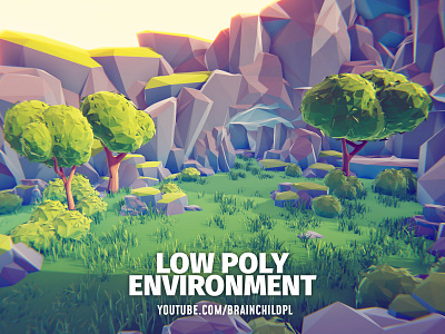 Low poly 3D environment | Youtube.com/brainchildpl 3d 3d art 3d modeling art artwork blender blender 3d blender to unity concept art design digital art environment foliage game illustration low poly lowpoly tutorial unity vegetation