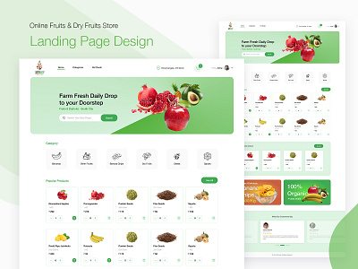 Online fruit & dry fruits store landing page design branding dailyui design dribbble graphic design landing page landingpage ui ui design uidesign uiux web webdesign