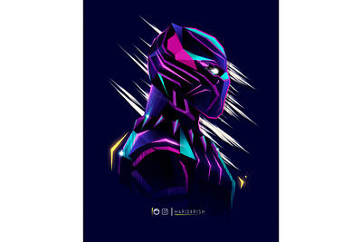 Black Panther Illustration black panther branding comics design editing geometry illustration logo marvel studios motion graphics polygon portrait poster poster design superhero wakanda