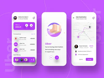 Uber App Design app car delivery map motorcycle uber ui ux
