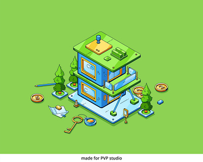 Mortgage 2d art creative design drawing illustration isometric vector