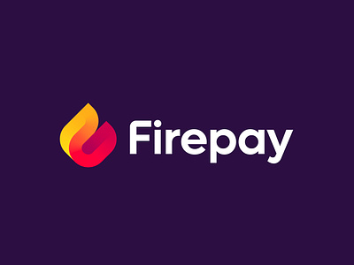 Firepay logo design blockchain branding crypto cryptocurrency finance fintech fire flame light logo pay payment