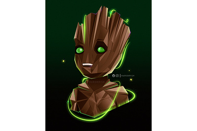 Groot Illustration branding comics design editing groot illustration logo marvel comics marvel studios poster poster design superhero