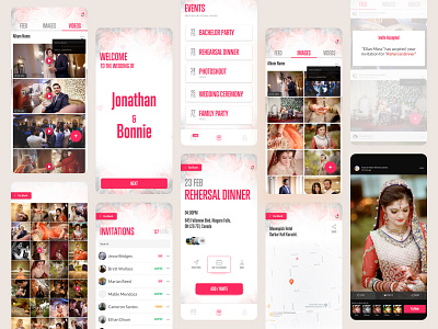 The Wedding App app design dinner invitation ui uiuxahmed wedding