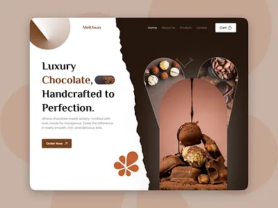 Meltaway - Landing page choclate dribbble landingpage shot uiux webdesign webpage