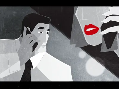 Detective call characterdesign detective illustration illustrator noir sexy telephone textures