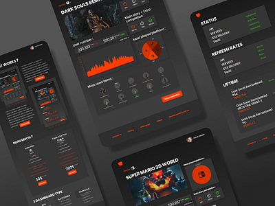 GRAPH - DASHBOARD PROJECT charts dark souls dashboard desktop graph landing page mario ui ux video games web design