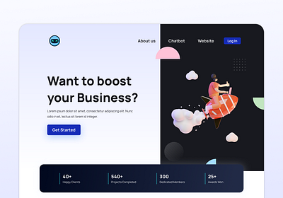 Chatbot Startup Website Ui Design clean design landing landing page minimal ui ui design ux web website design