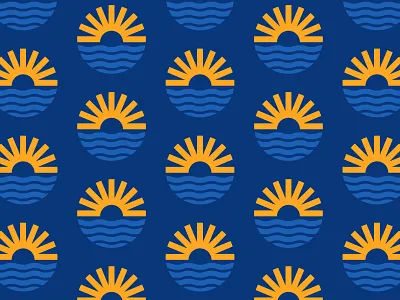 Sun & Waves Icon branding geometric icon illustration lines logo logomark mark minimal sun vector water waves
