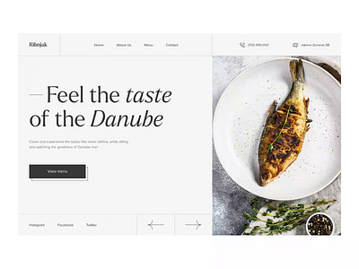 Fish restaurant website animation clean ui fish restaurant interface interfacedesign motion graphics restaurant typography ui ux website