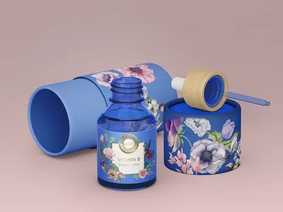 JULIE Vitamin Serum bottle box brand branding cosmetic design floral identity logo packaging