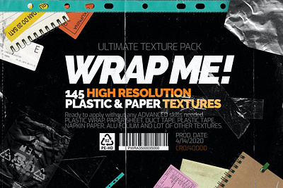 Wrap Me! Ultimate Textures Pack abstract aesthetic background backgrounds carton gradient graphic grunge mockup notes objects paper photoshop plastic sticker sticky tape texture textures wrap