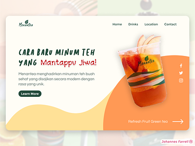 Menantea Landing Page Concept adobe xd branding concept design drink figma fruit landing page menantea minimalist tea ui ui design uiux ux web web design web developer website website design