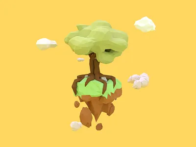 Pé de Juá 3d low polly tree