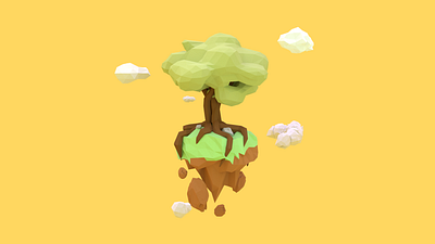 Pé de Juá 3d low polly tree