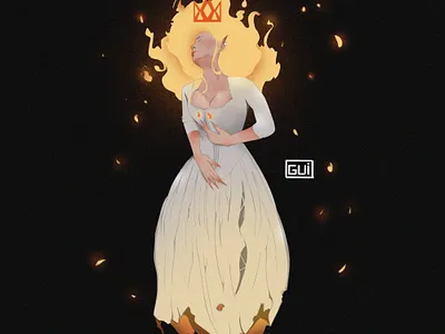 Fairy Princess character design fire illustration