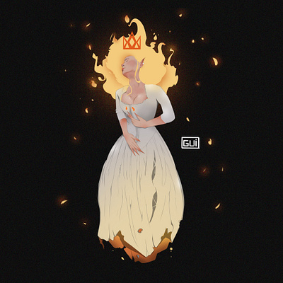 Fairy Princess character design fire illustration