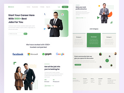 GoletJob - Job Finding Platform clean design exploration hiring jobfinding landing page ui uiux