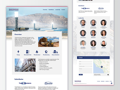 Industrial Corporation Landing Page Website construction contractor corporation design energy industrial maintenance manufacturing petrochemical renewable ui ux website