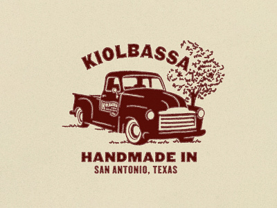 Kiolbassa Smoked Meats austin car design hand drawn illustration lockup logo pickup retro rough san antonio sausage smoked meat step side texas texture truck type vintage