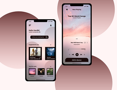 Concept design of a music player 3d android app animation appdesign branding concept design daily ui challenge figma graphic design ios mobile application motion graphics music player ui user interface design