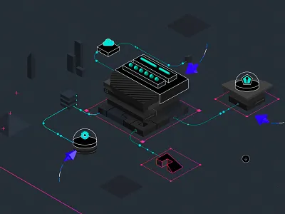 Isometric UI design illustration isometric keys ui ux vector vectors