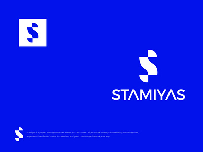 Stamiyas logo Design | S letter logo mark blue brand identity branding design illustration logo logo design logo designer logo mark modern project management s s letter simple technology