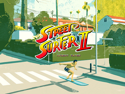 Street Surfer 2 cover design illustration landscape