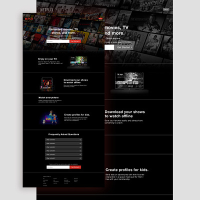 Netflix Website Landing Page UI netflix product design ui ux