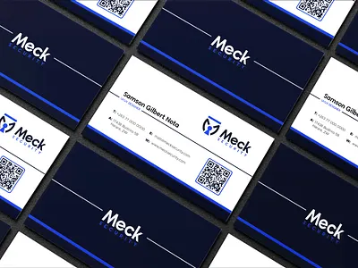 Meck Security - Business Card Design branding design illustration logo minimal typography
