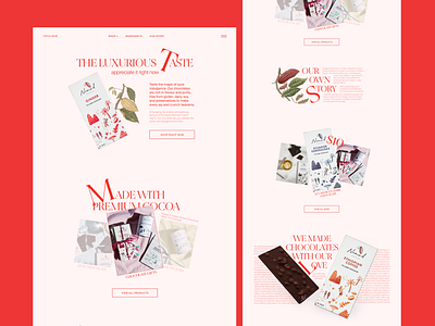 CHOCOBAR website for chocolate bars shop brand chocolate clean design e com e commerce ecom editorial fashion shop store ui website