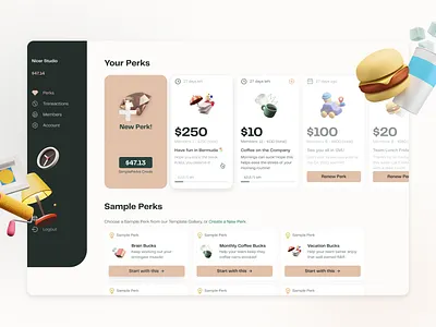 SimplePerks Dashboard dashboard forms illustration product design ui