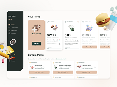 SimplePerks Dashboard dashboard forms illustration product design ui