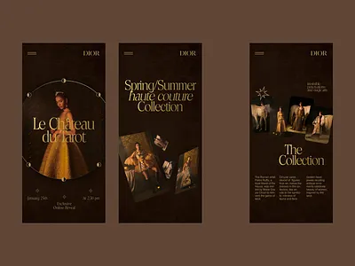 Dior Haute Couture Collection promo site concept brand clean clothers collection couture design dior dress ecommerce editorial fashion magazine promo shop store tarot ui website