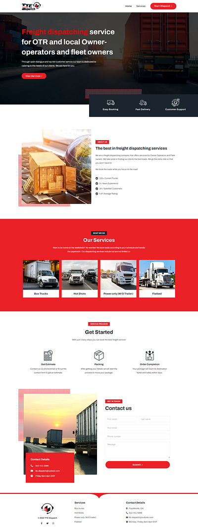 TTE Dispatch - Freight dispatching design elementor website wordpress