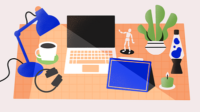 Workspace Style Frame design desk illustration digital geometric graphic design illustration illustrator plants procreate space studio textured wfh work work from home working workspace